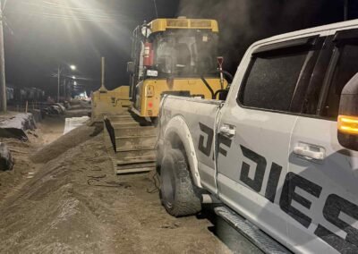 Camion et bulldozer sur chantier